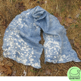 Валяный шарф «Вечерний снегопад»