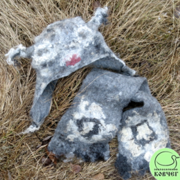 Шапка с ушками и шарф