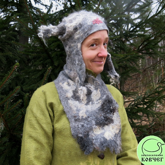Шапка с ушками и шарф1 Шапка с ушками и шарф