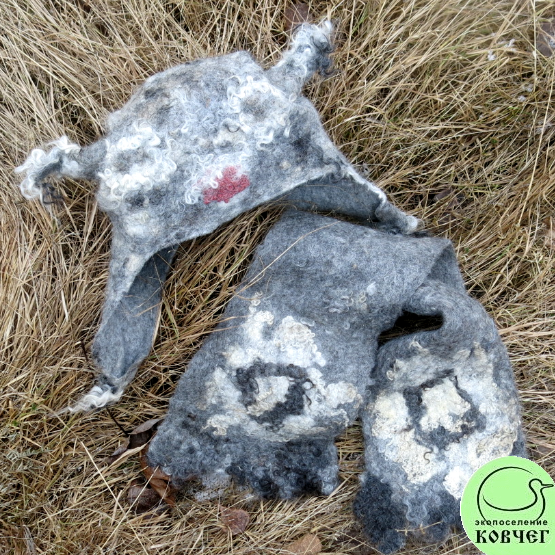 Шапка с ушками и шарф2 Шапка с ушками и шарф